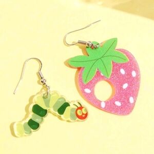 Strawberry and Caterpillar Very Hungry Caterpillar Earrings